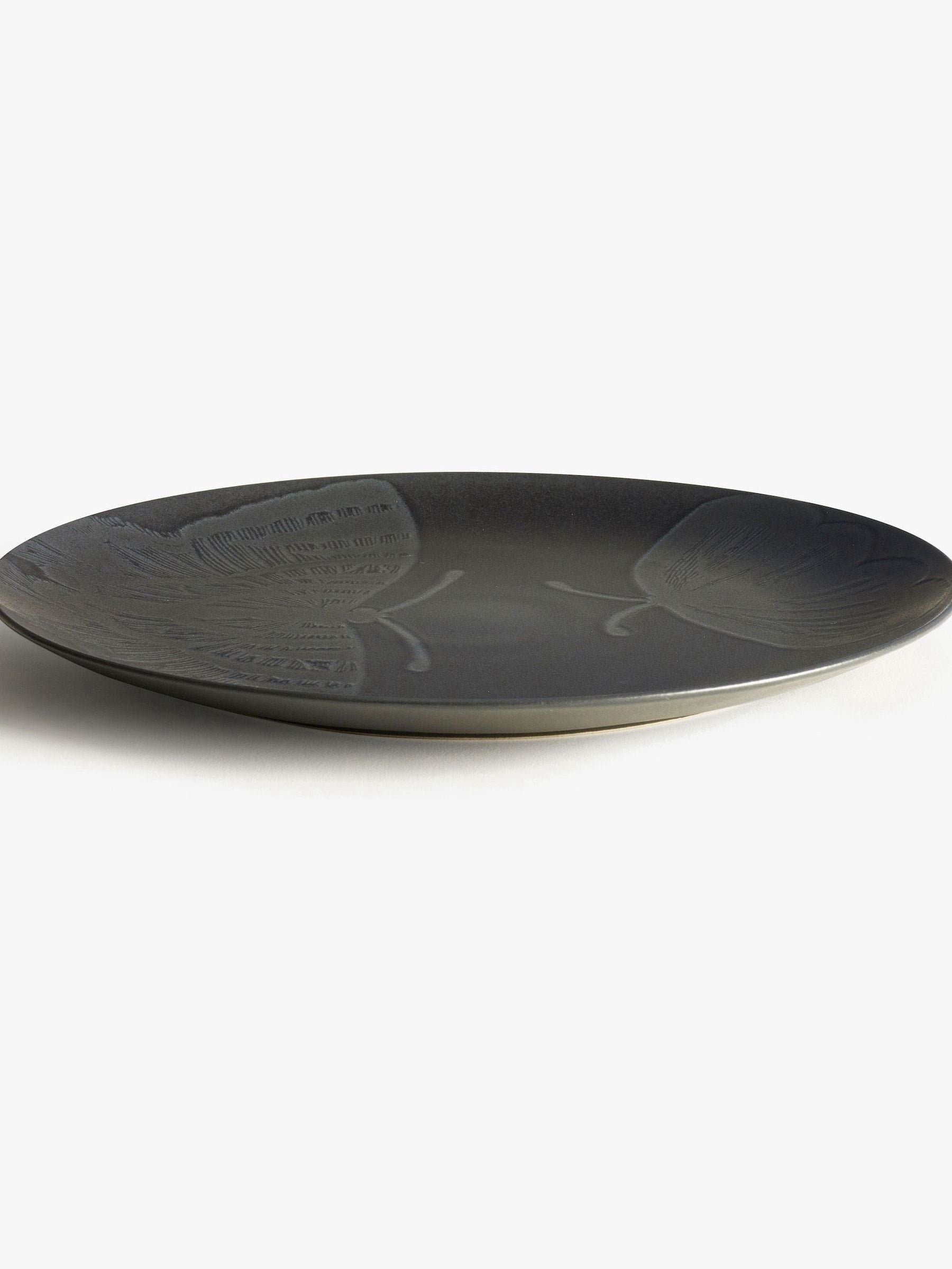 Kew Gardens Black Living Jewel stoneware charger plate 32cm, UK version