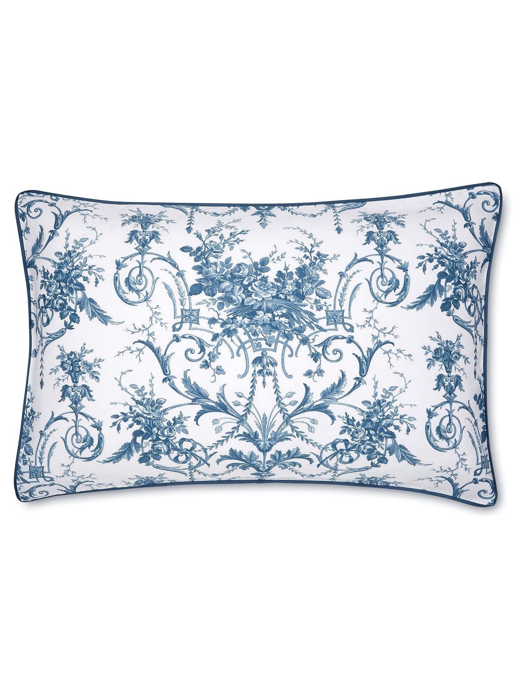 Laura Ashley Set of 2 Midnight Navy Blue Tuileries 200 Thread Count Cotton Sateen Pillowcases Set