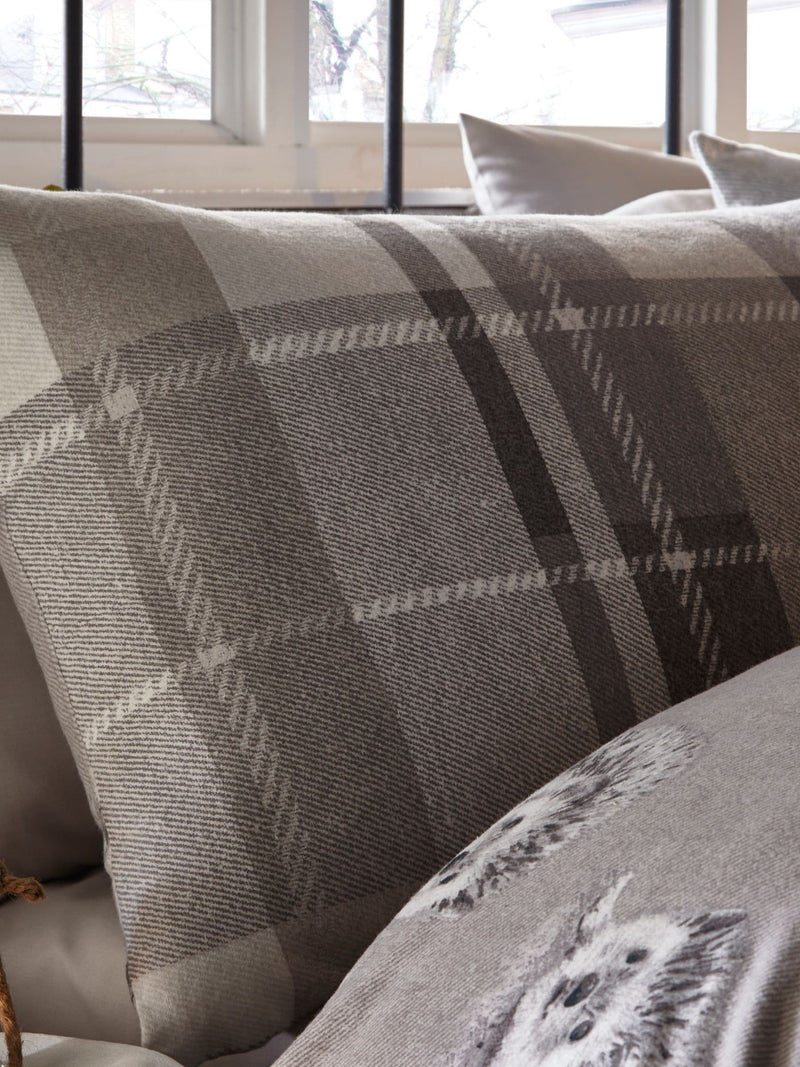 Dreams & Drapes grey Colville check duvet cover and pillowcase set - British product