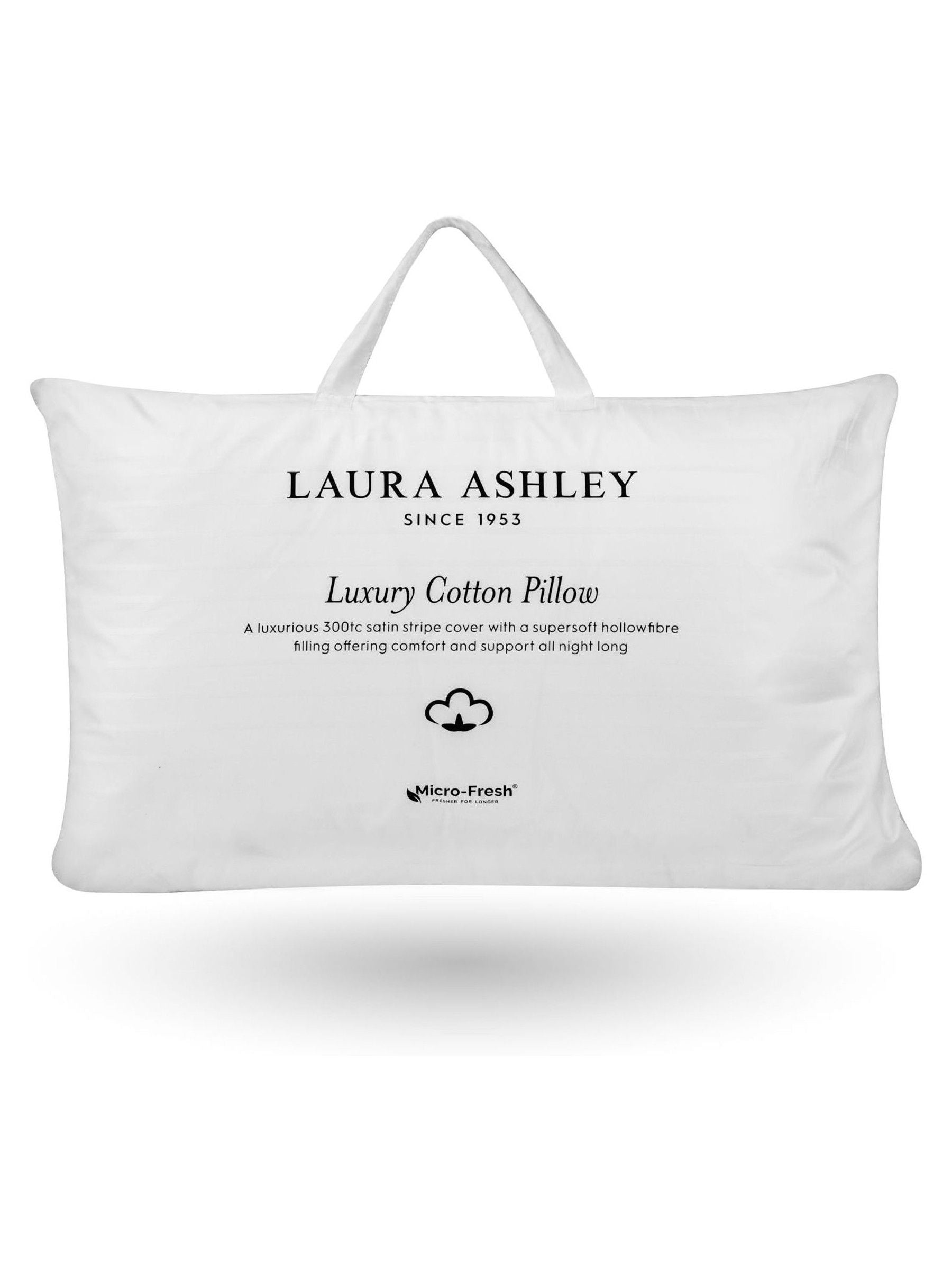 وسادة Laura Ashley ثابتة للنوم الجانبي بغطاء قطني بخيوط 300 - منتج بريطاني