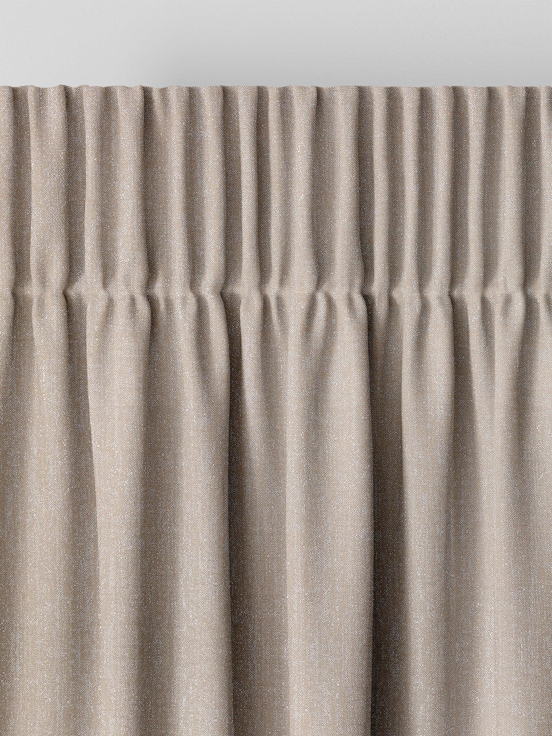 Fawn Natural Glittery made to measure curtains, UK version
