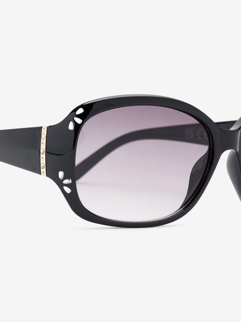 Lunettes de soleil effet ombré noir avec détail découpé - Produit britannique