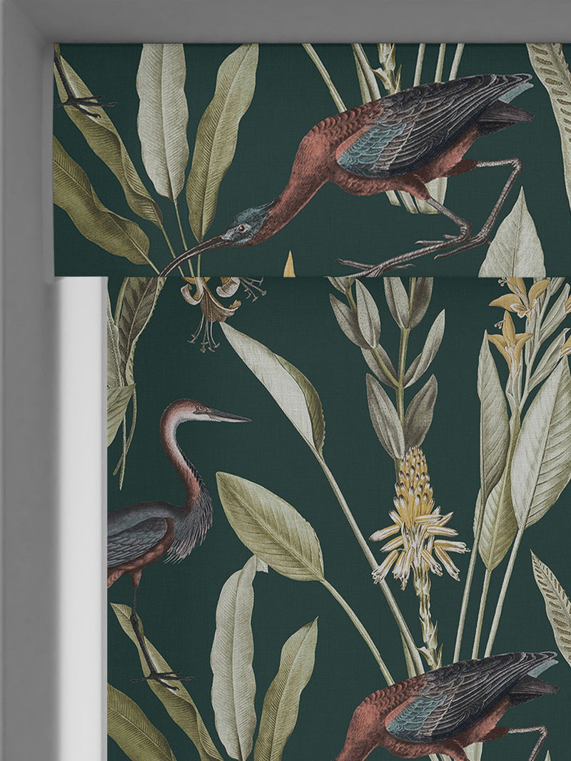 Graham & Brown Green Glasshouse roller blind, imported from the UK