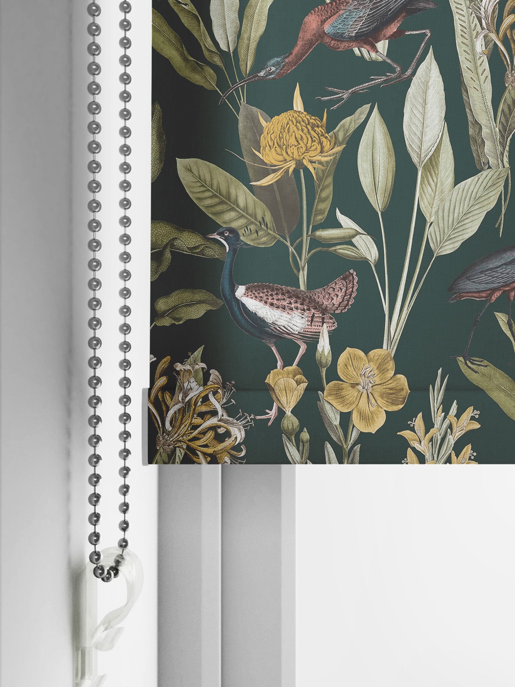 Graham & Brown Green Glasshouse roller blind, imported from the UK