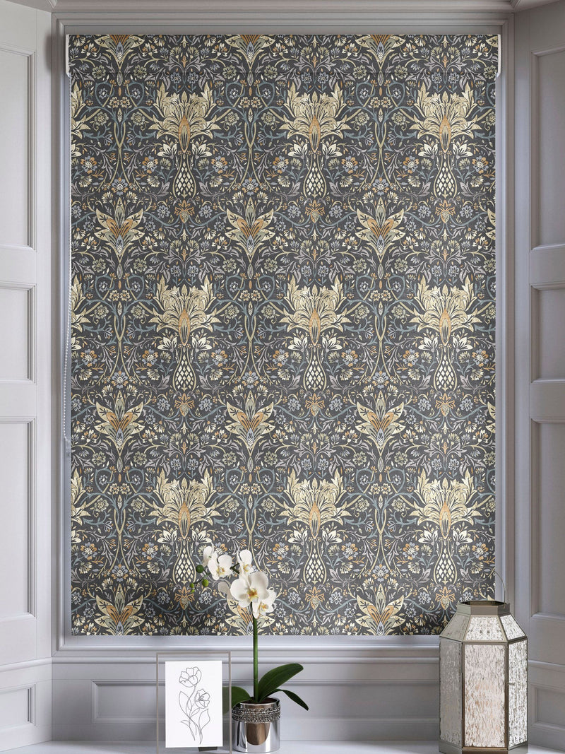 Roman blind Indigo Blue Langley, UK version