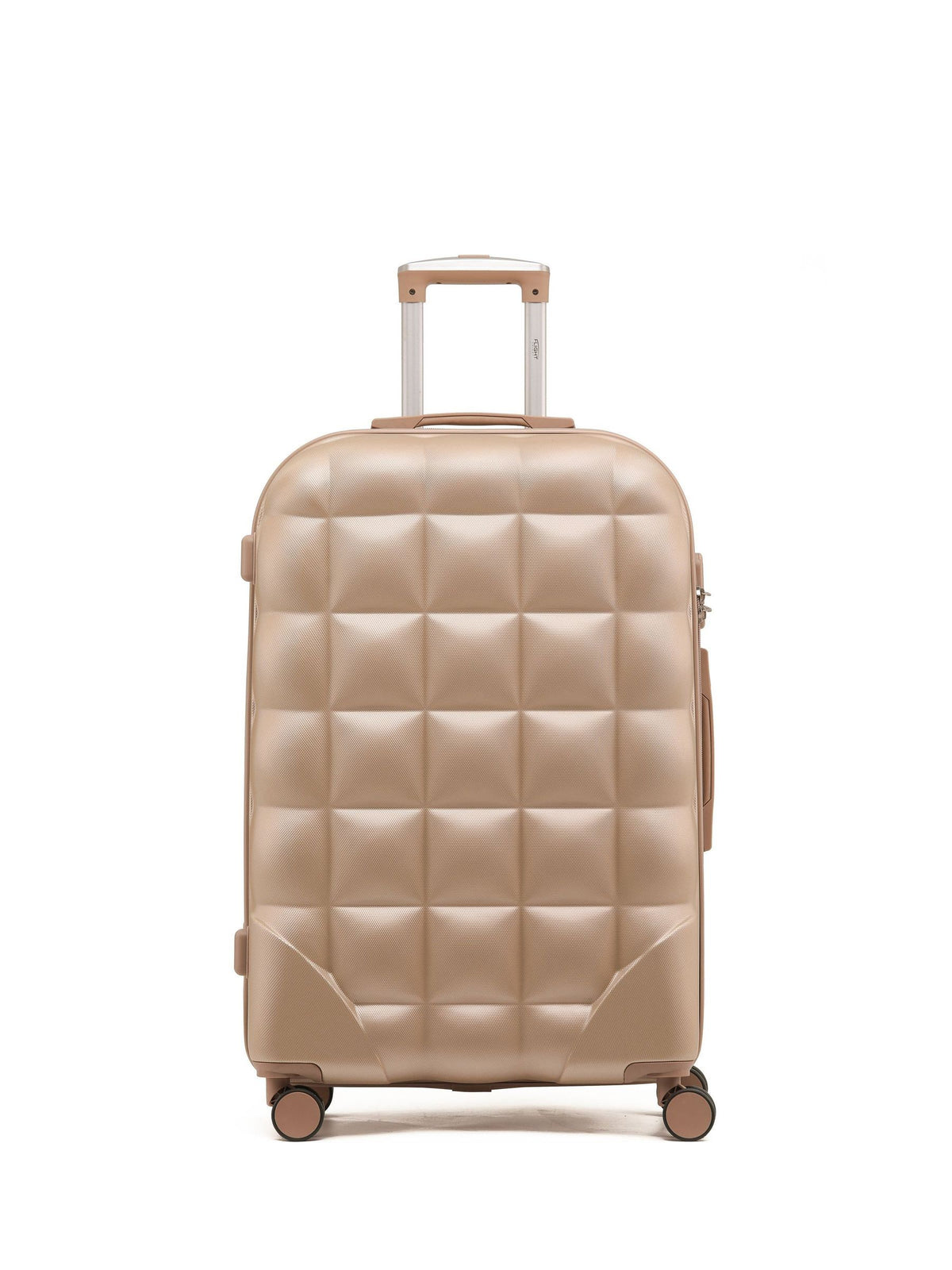 Flight Knight Champagne Large Large Hardcase Printed Lightweight Check-In Suitcase with 4 Wheels