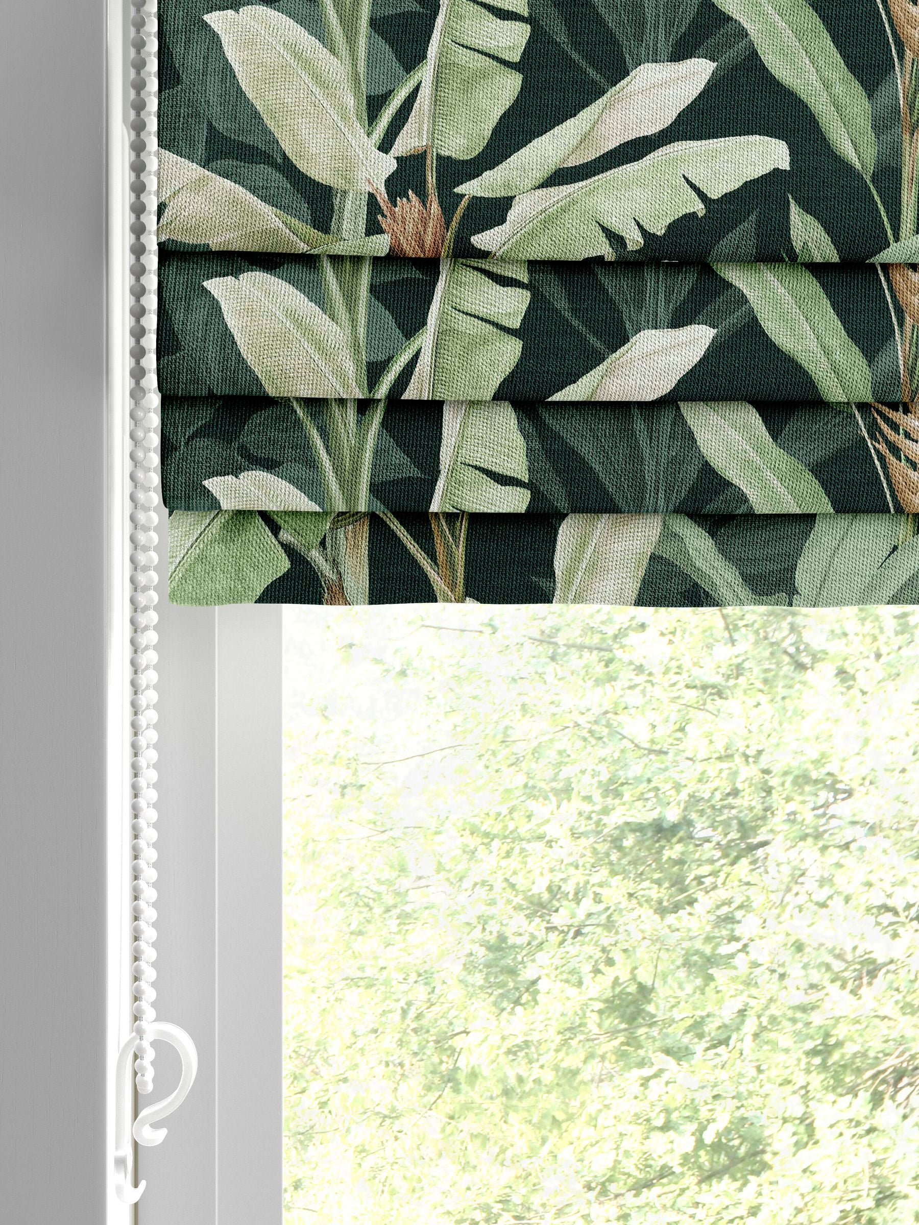 Graham & Brown emerald green Borneo Roman blind (British brand)