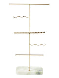 Oliver Bonas gold metal and marble wiggle jewellery stand, imported from the UK