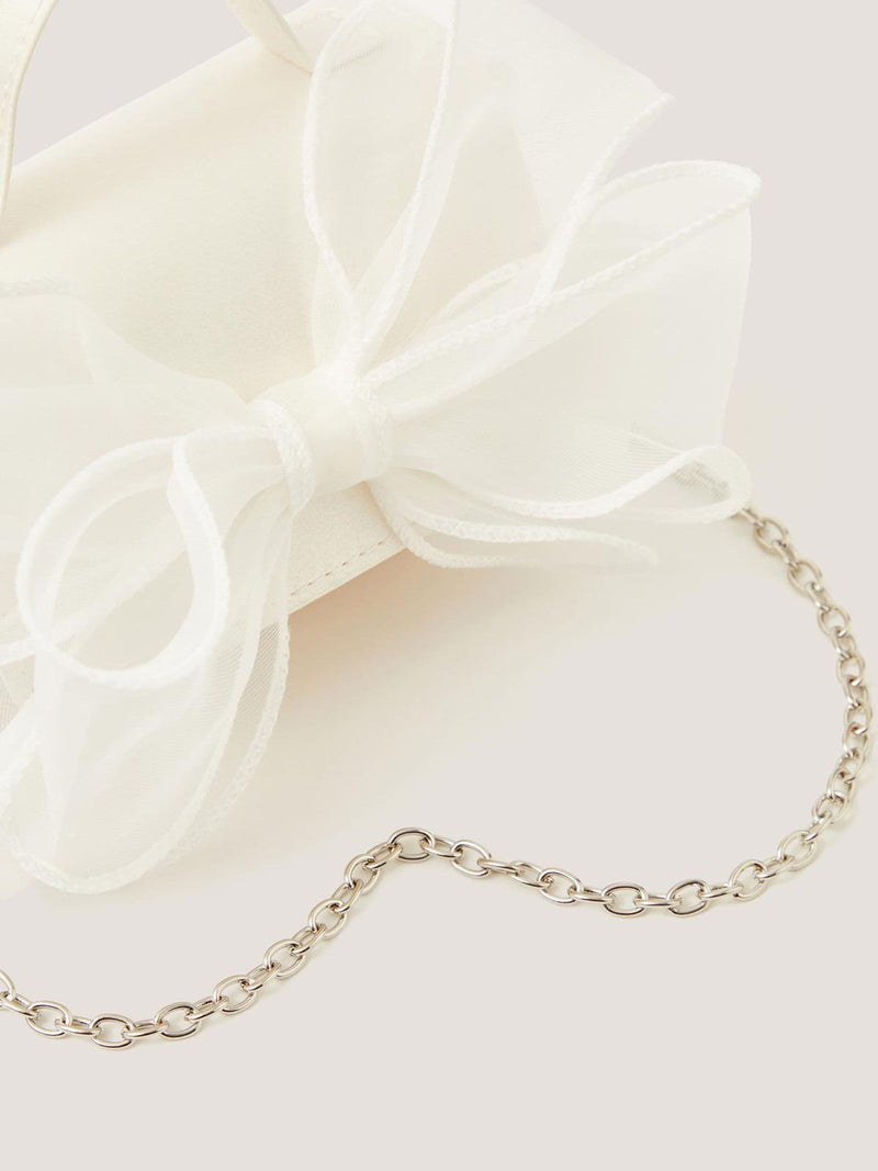 Monsoon cream organza bow bag small, UK version