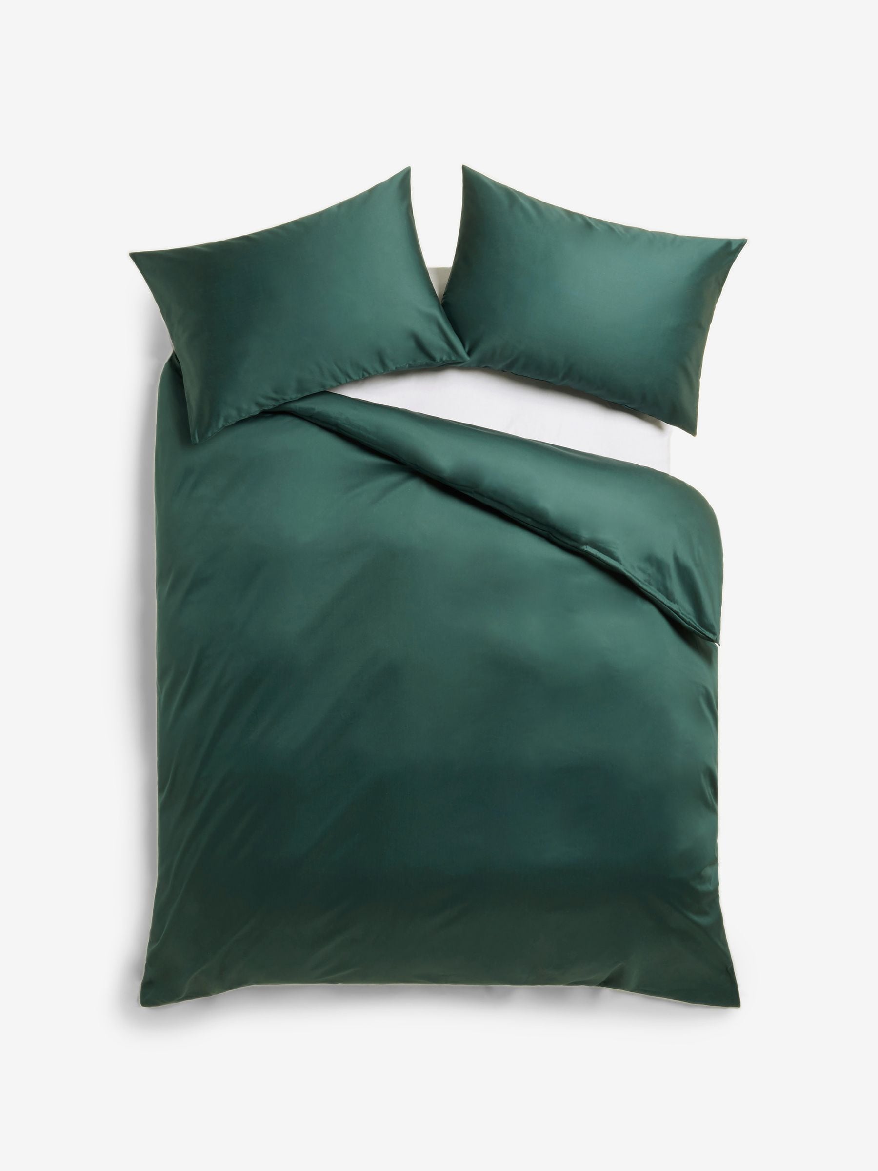 Bottle Green Egyptian cotton duvet cover and pillowcase set - British product