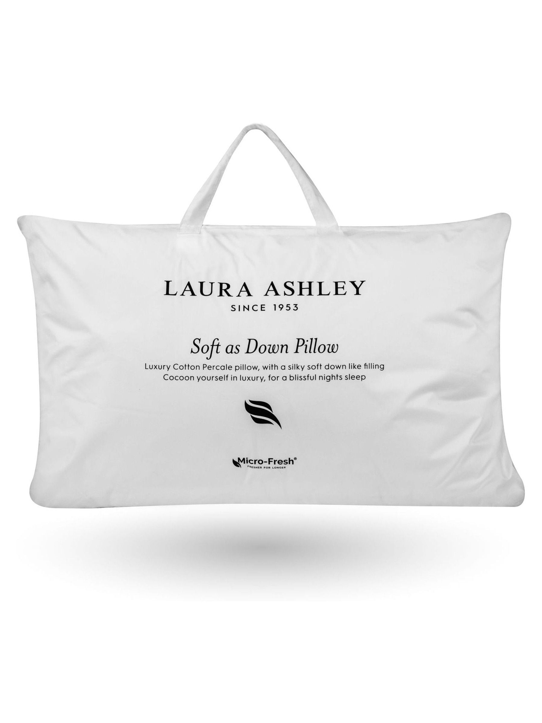 Laura Ashley White Firm Cotton Pillow, UK version