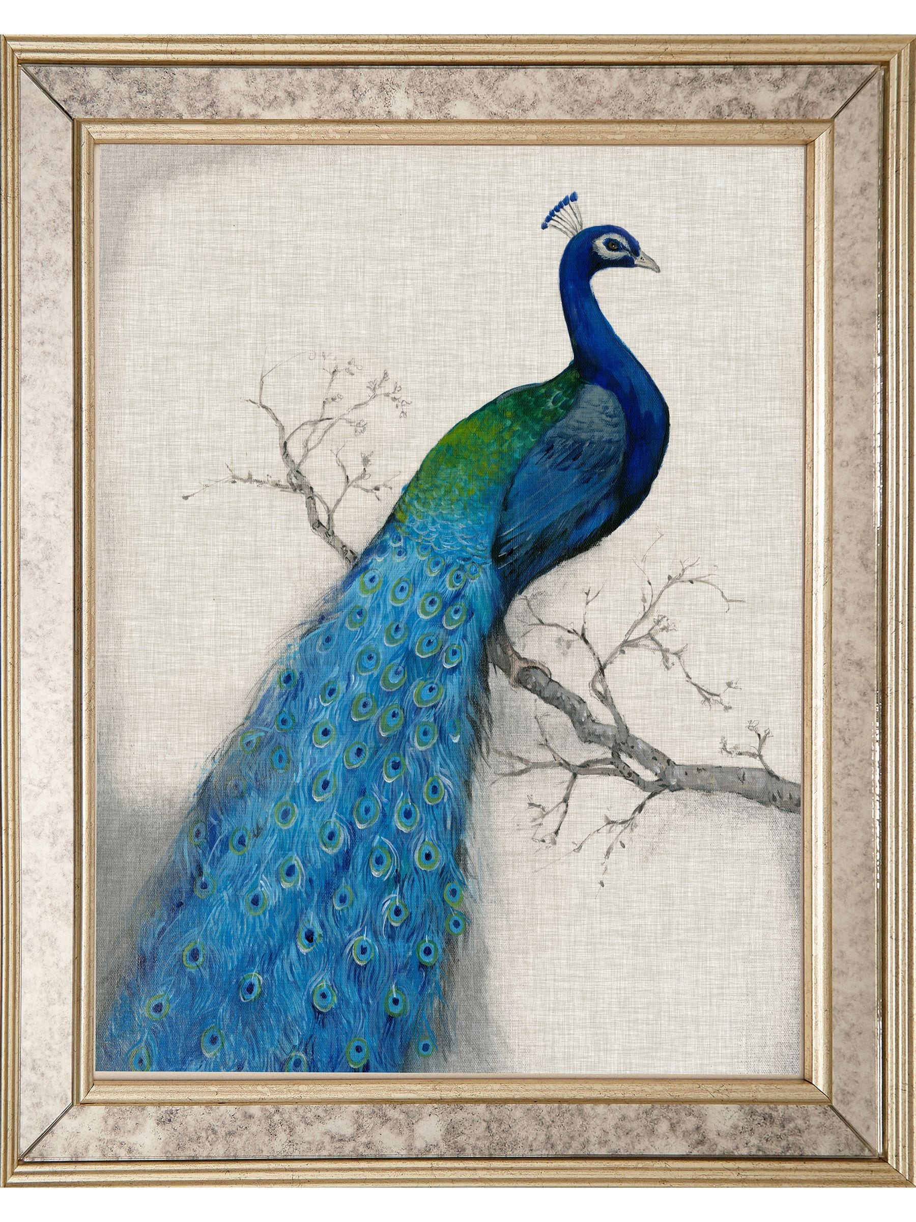 Brookpace Lascelles gold peacock framed print 56x46 cm - British product