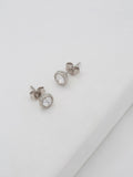 Ted Baker silver tone crystal stud earrings (British brand)