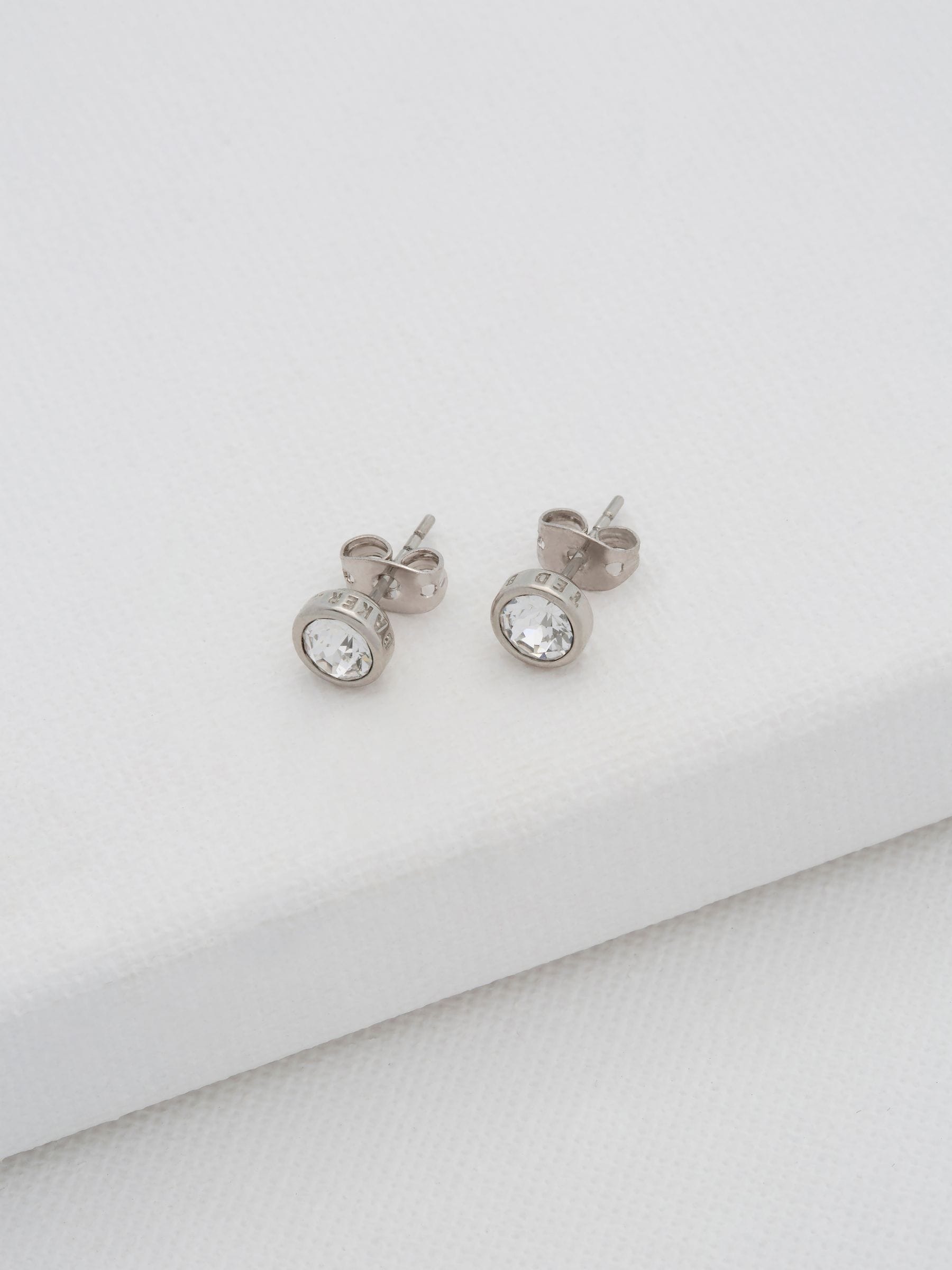 Ted Baker silver tone crystal stud earrings (British brand)