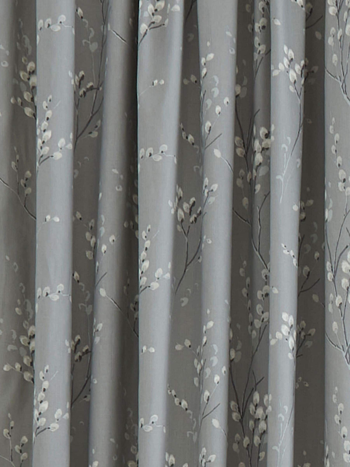 Laura Ashley grey steel pussy willow lined eyelet curtains 112cm x 137cm - British product