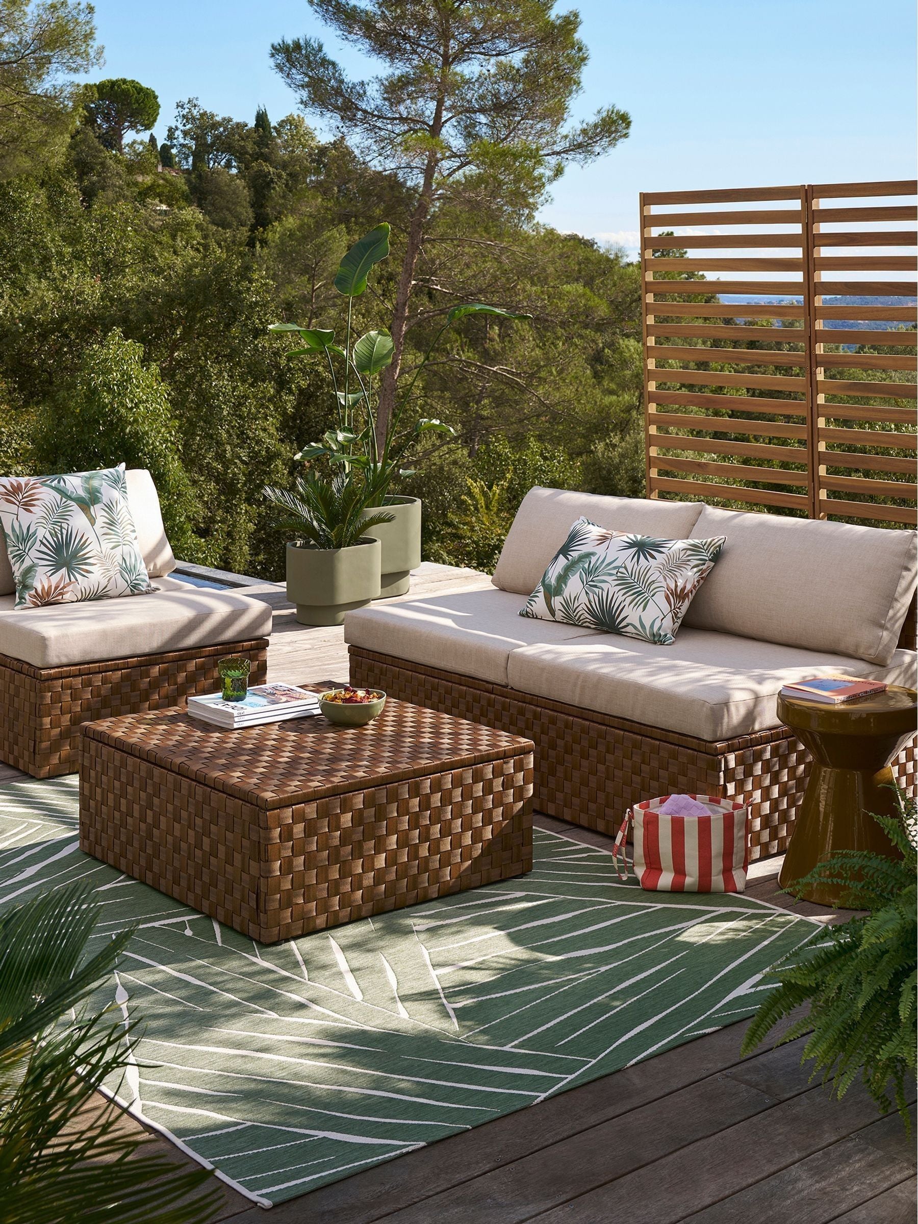 La Redoute Intérieurs Brown Alzéna garden coffee table, imported from the UK