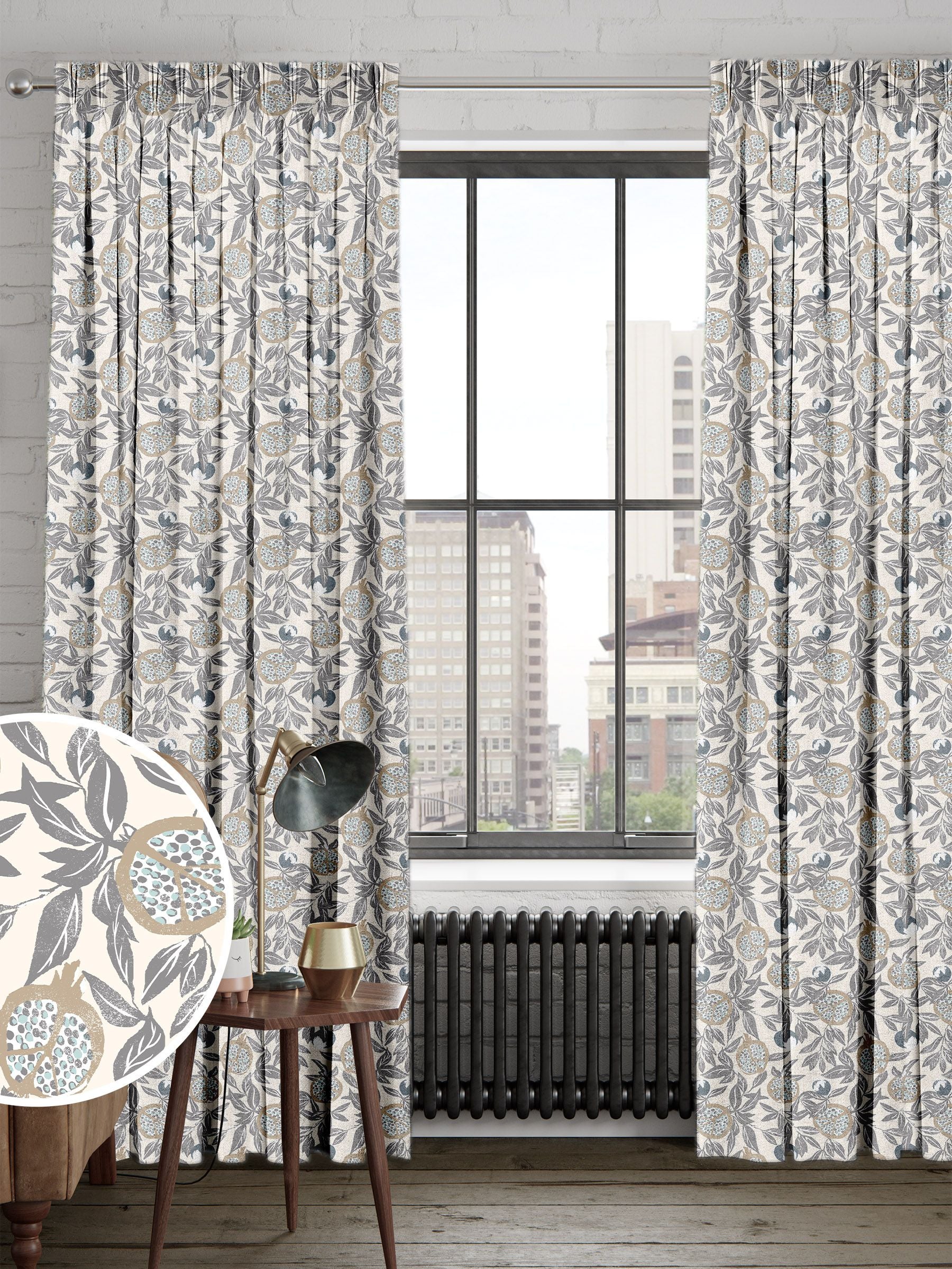 Grey Halo made to measure curtains - British product