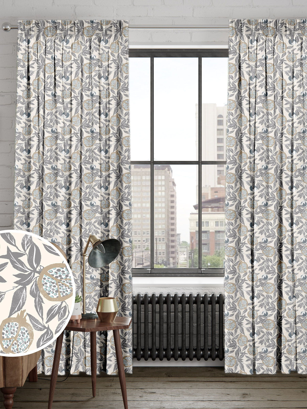 Grey Halo made to measure curtains - British product