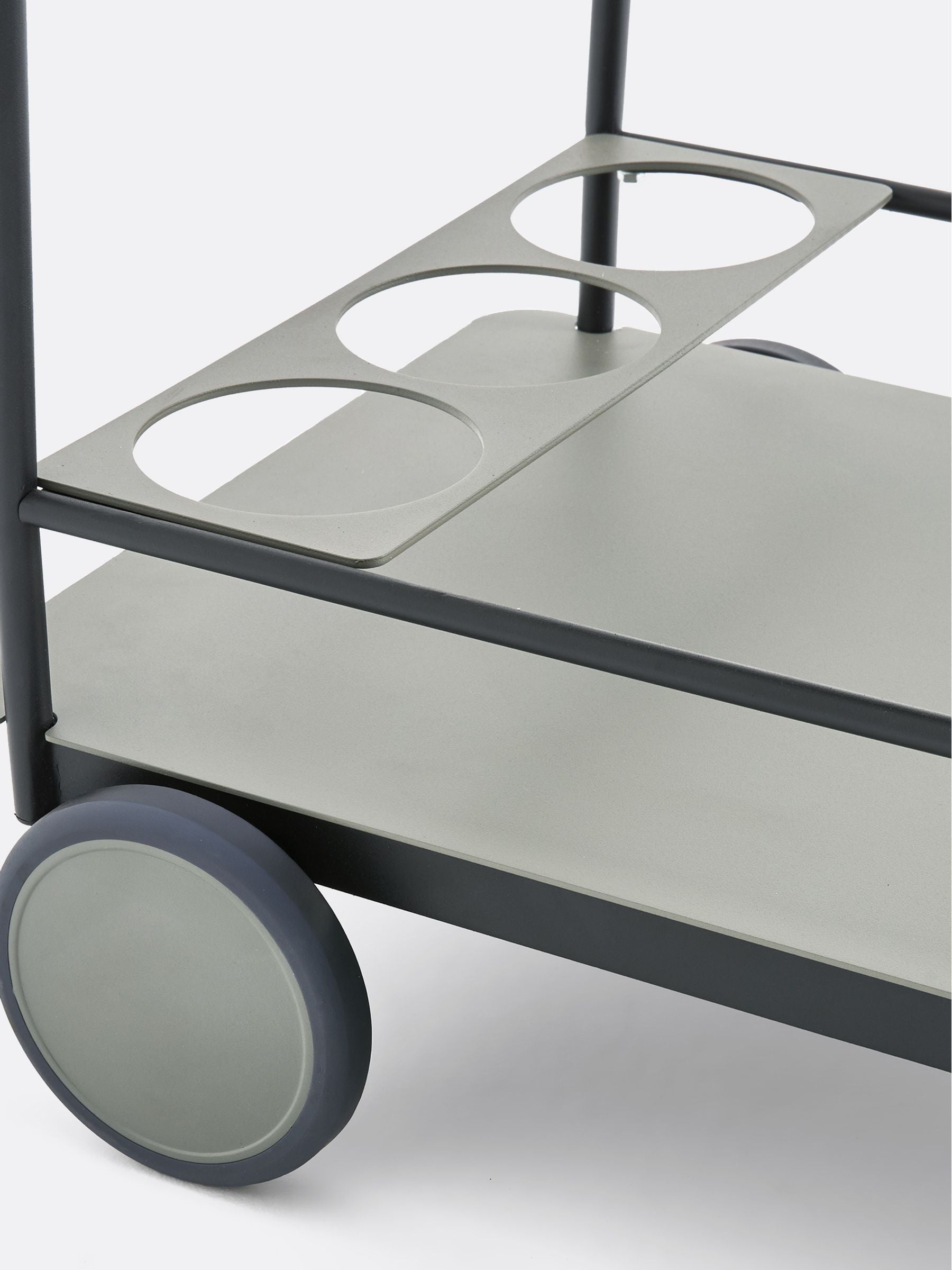 La Redoute Intérieurs sage green steel wheeled storage trolley, UK version