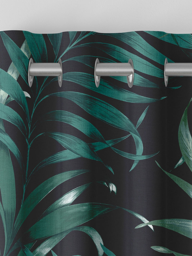 Graham & Brown Midnight Black Yasuni curtains, imported from the UK