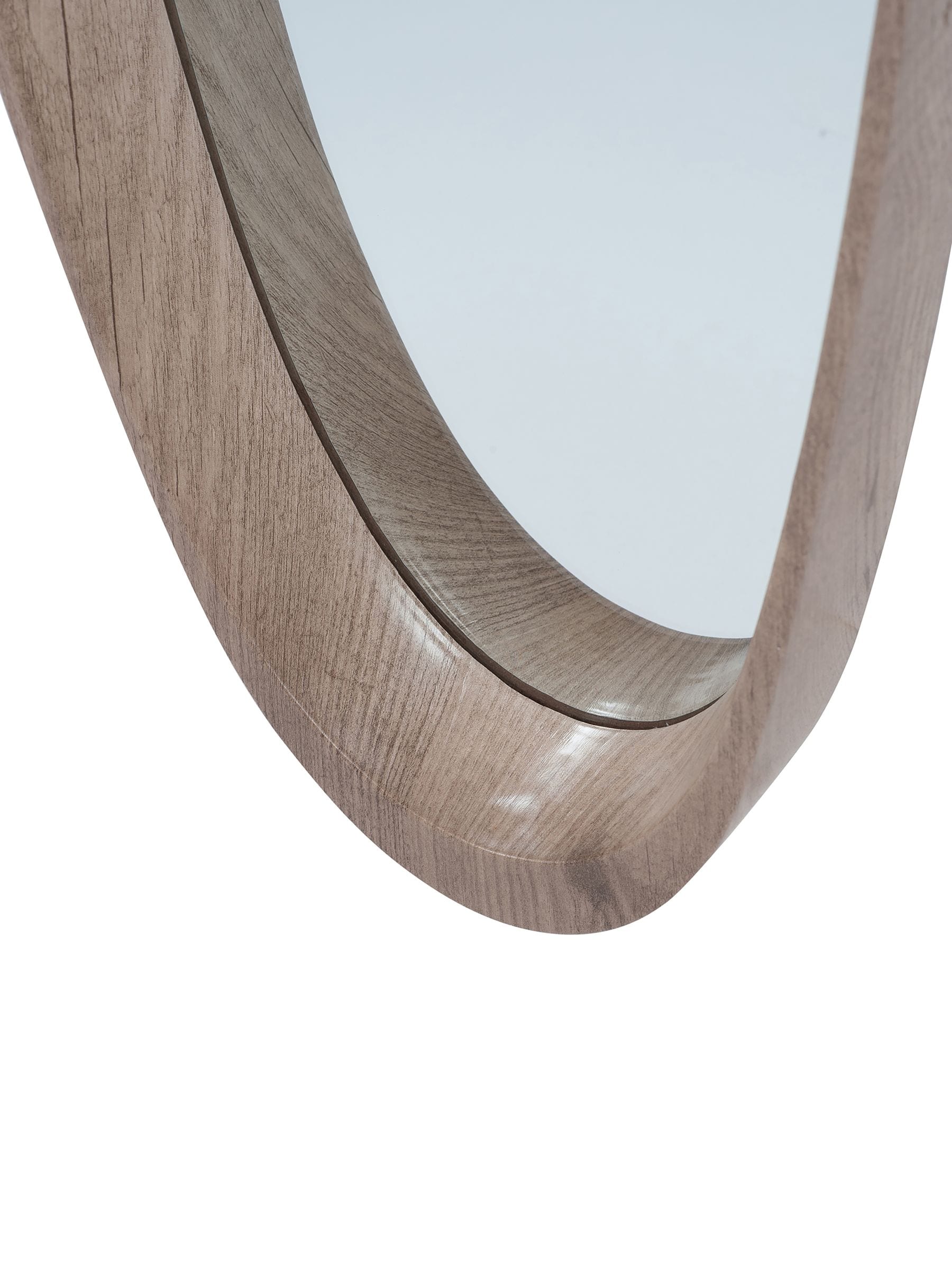 Pacific natural wood veneer teardrop mirror 89.5cm, imported from the UK