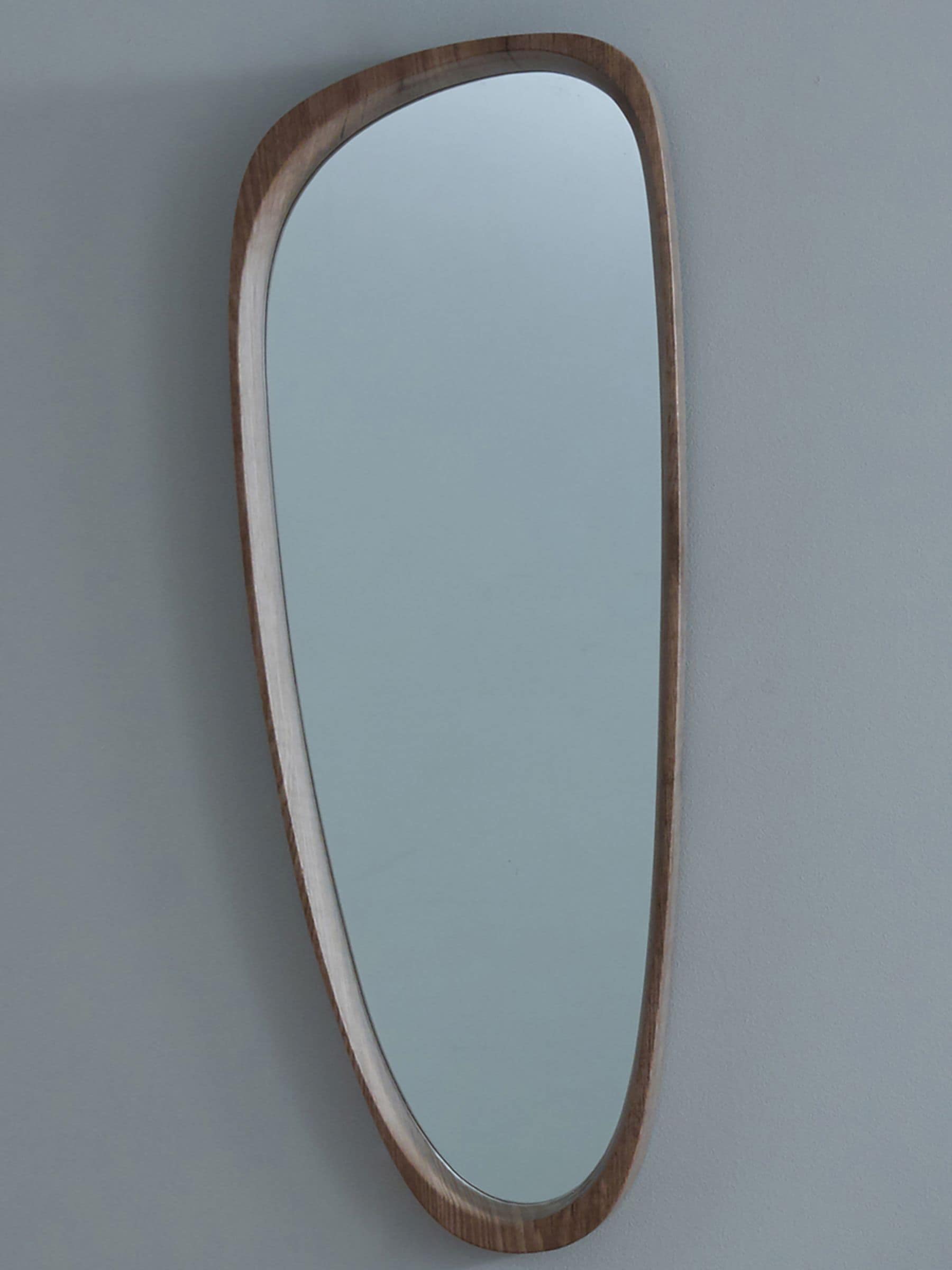 Pacific natural wood veneer teardrop mirror 89.5cm, imported from the UK