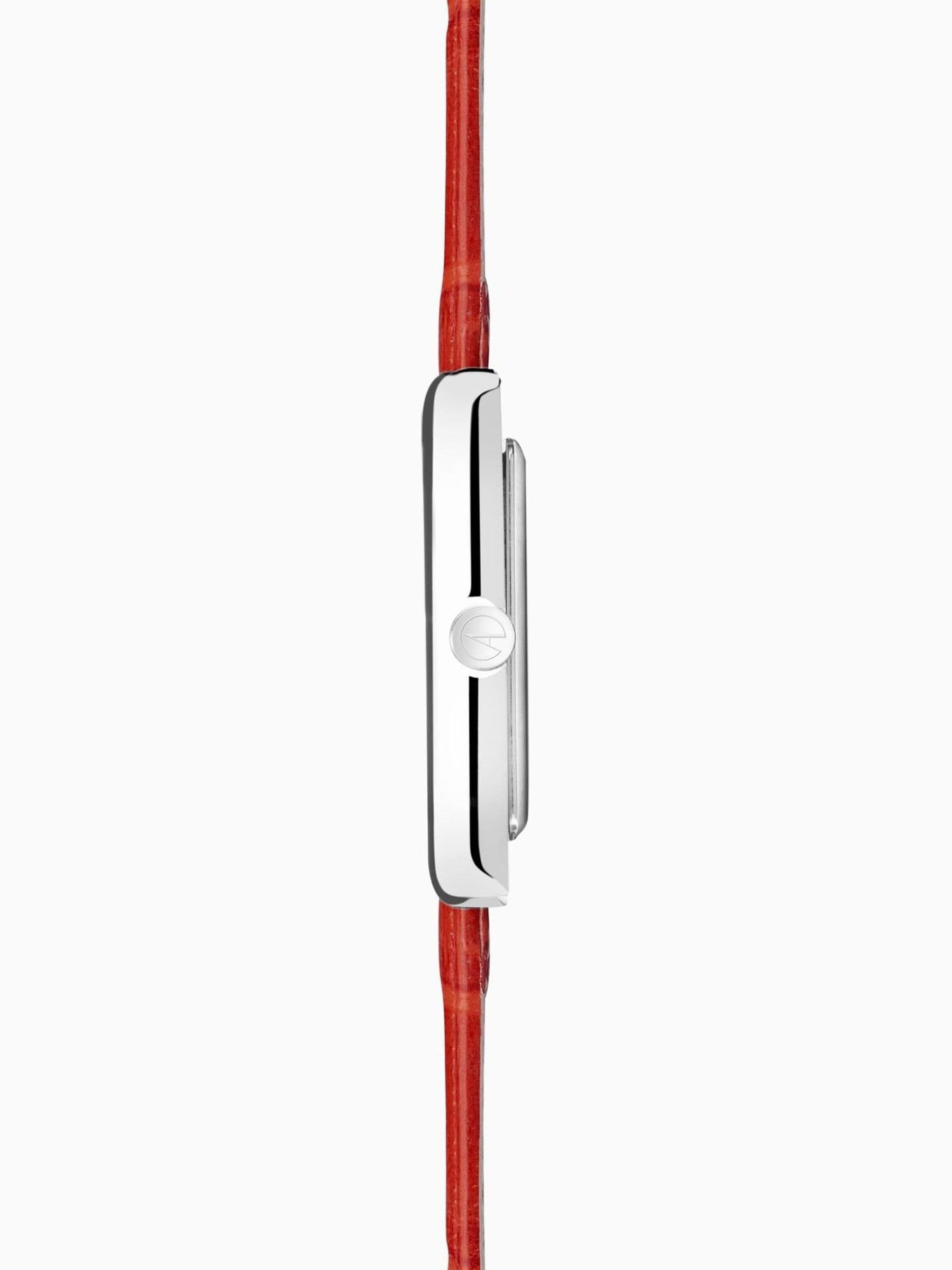Accurist Red Rectangle Leather Strap Analogue Watch