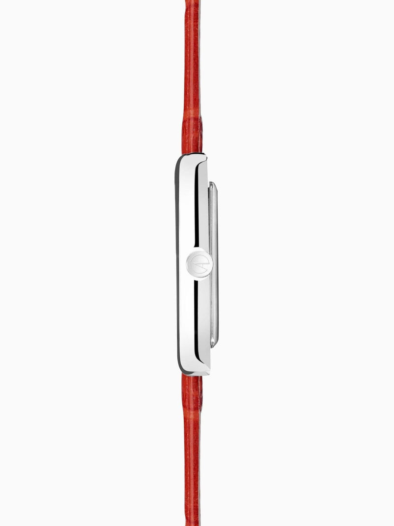 Accurist Red Rectangle Leather Strap Analogue Watch
