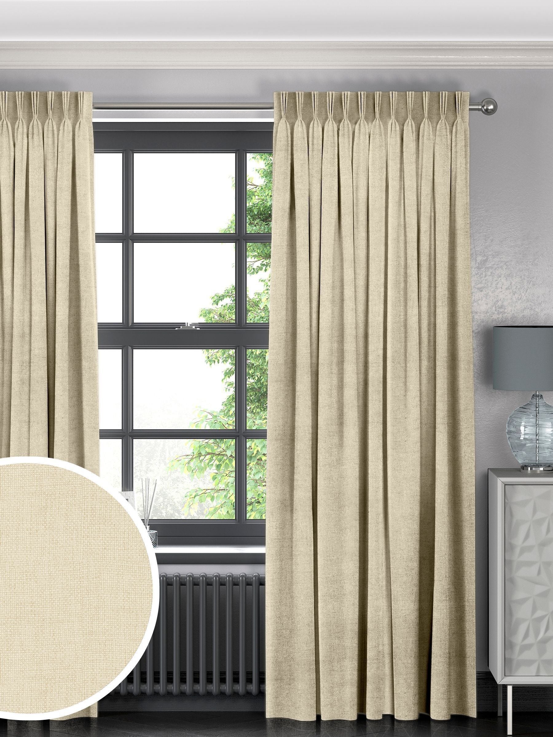 Natural Paso made to measure curtains off-white textured (British brand)