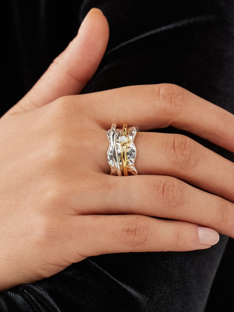 Silver plated spinning ring fidget toy (British brand)
