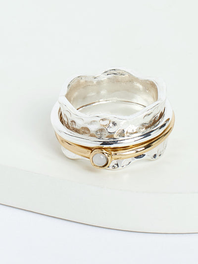 Bague rotative en plaqué argent