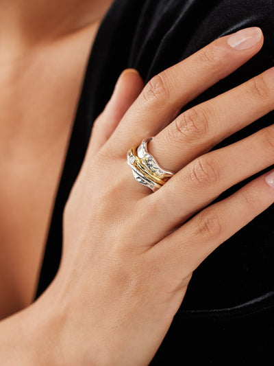 Bague rotative en plaqué argent