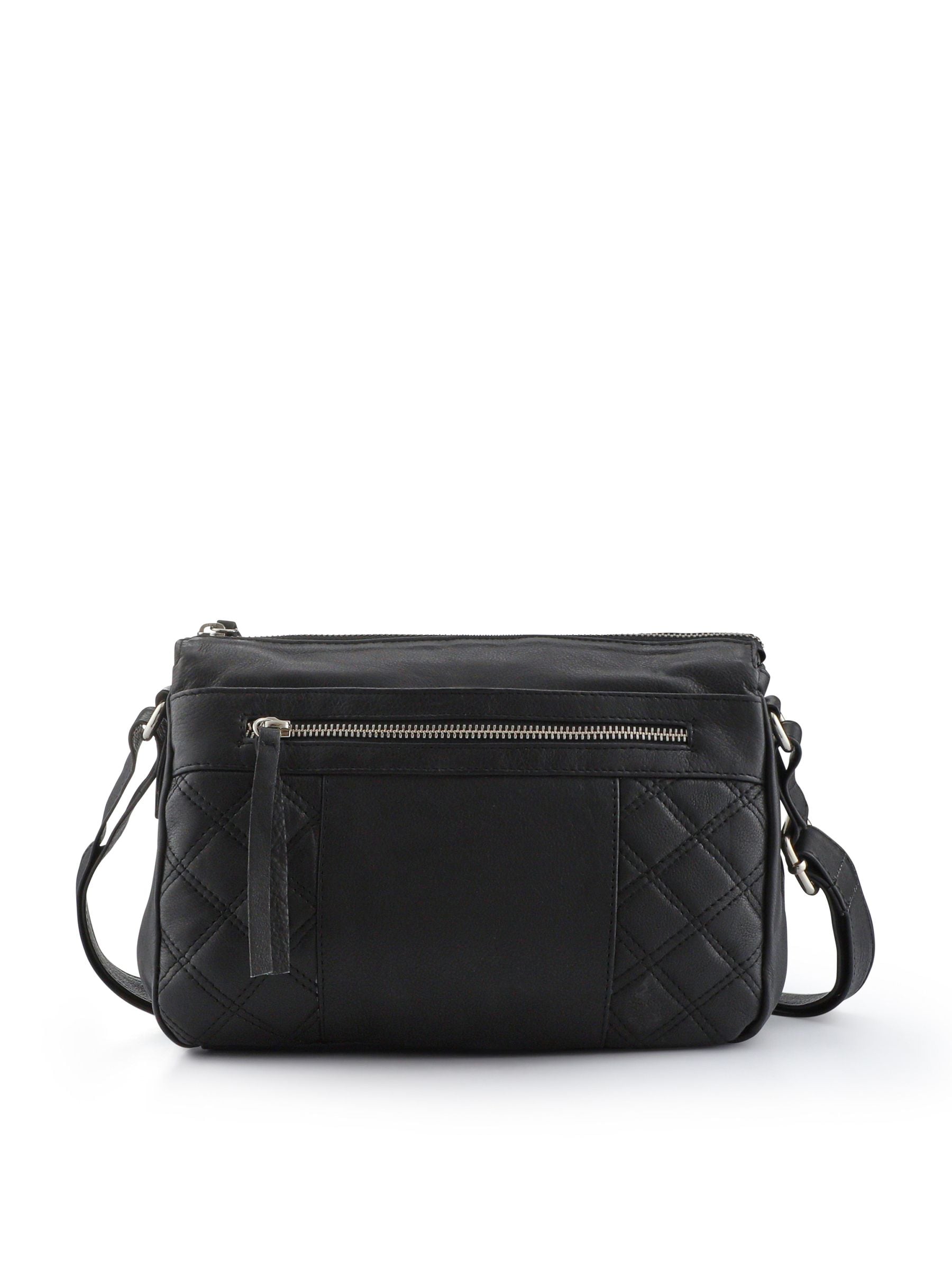 Pavers black quilted crossbody bag with adjustable strap, imported from the UK