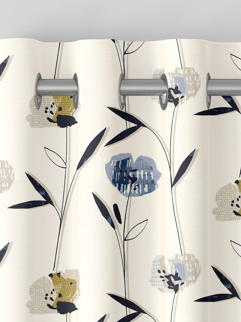 Blue Hetty made to measure curtains in 100% cotton, UK version