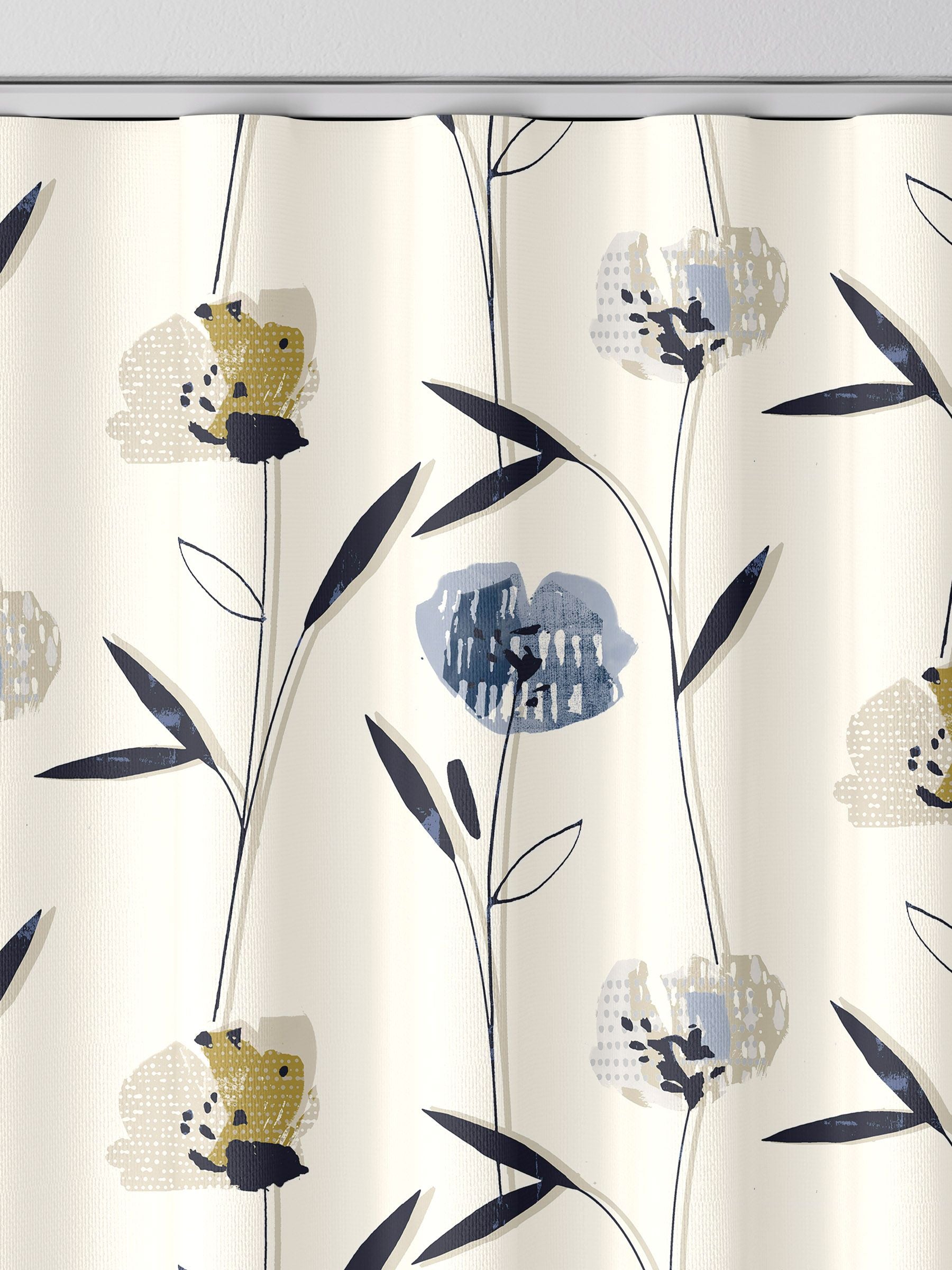Blue Hetty made to measure curtains in 100% cotton, UK version