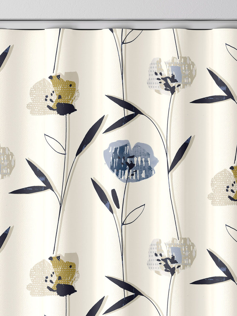 Blue Hetty made to measure curtains in 100% cotton, UK version