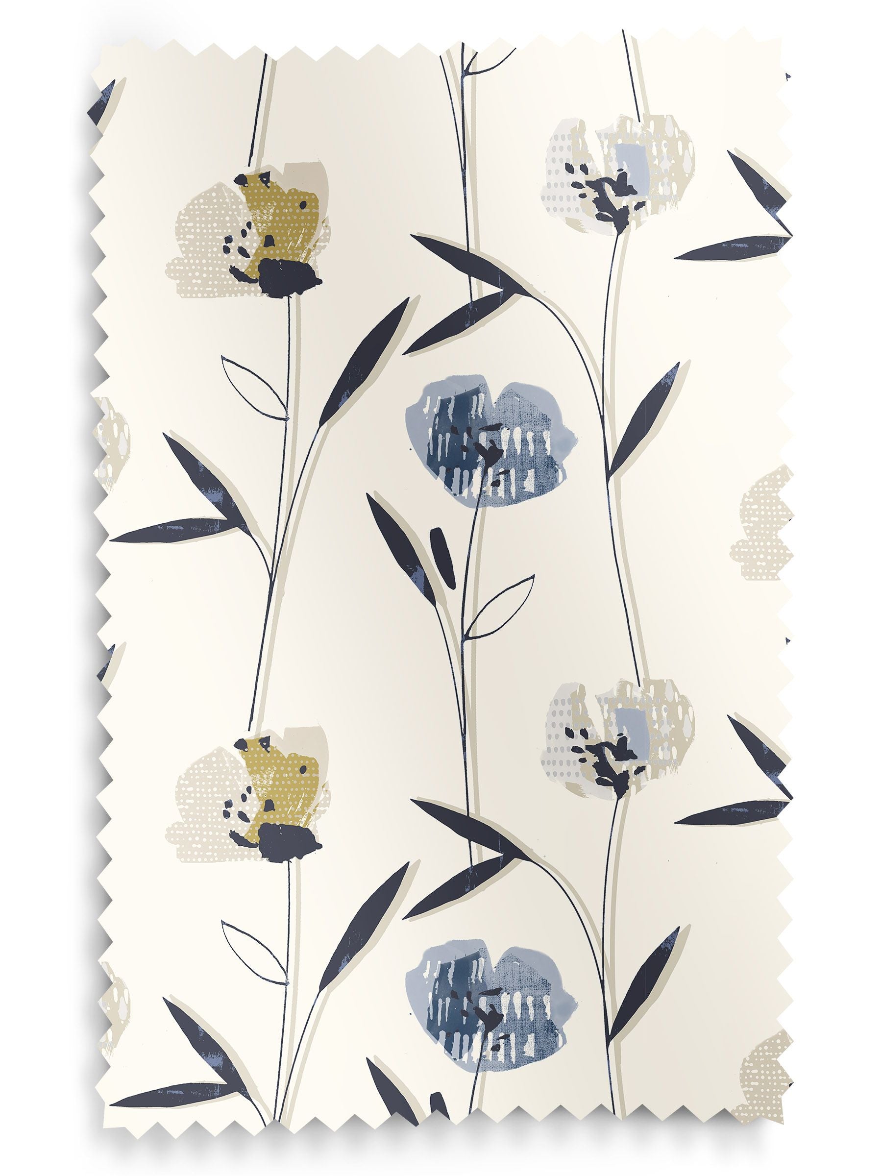 Blue Hetty made to measure curtains in 100% cotton, UK version
