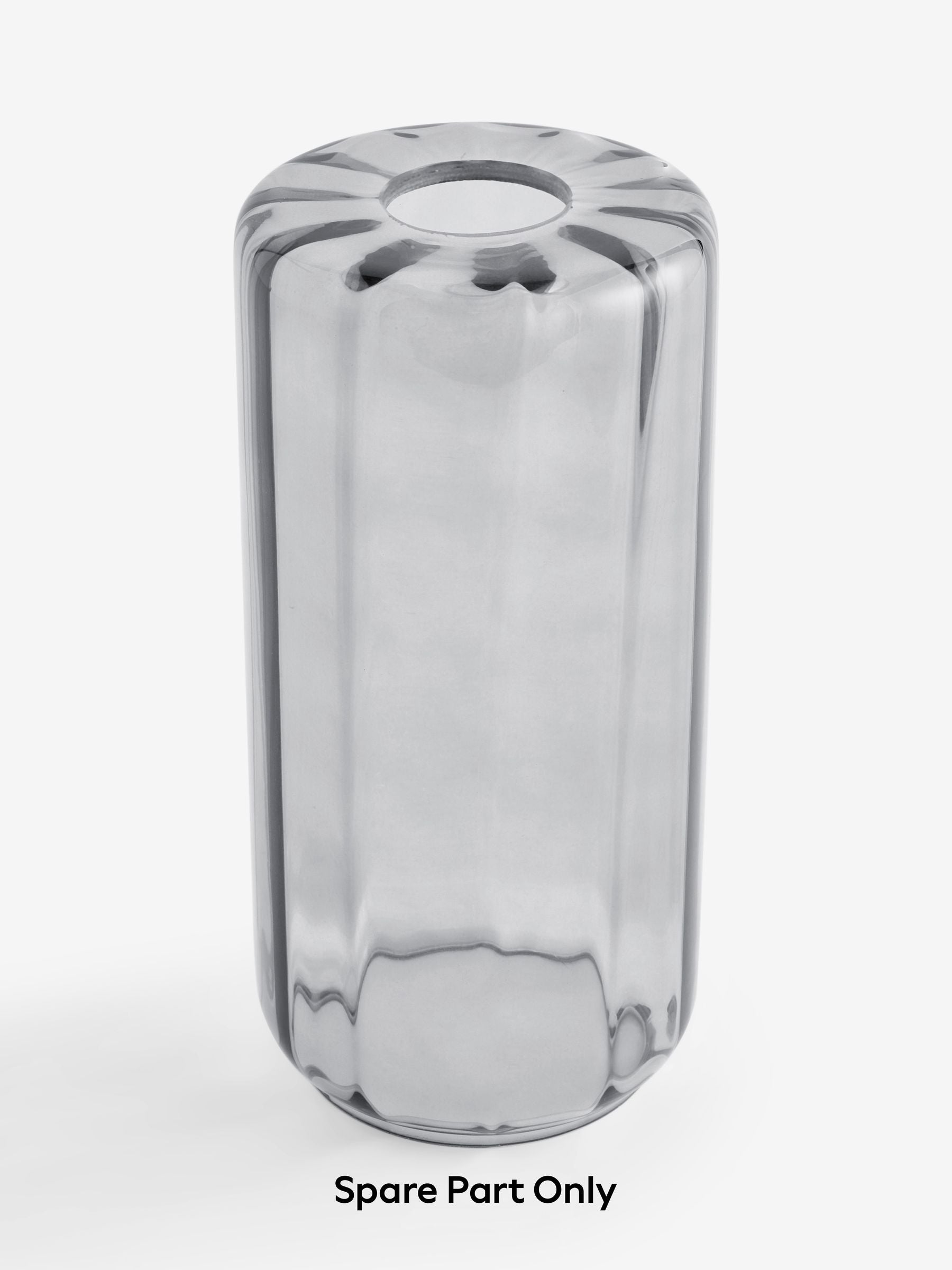 Jensen smoke grey glass lamp shade 23cm, imported from the UK