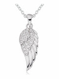 Sterling Silver Cubic Zirconia Angel Wing Pendant Necklace