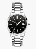 Women's Stainless Steel Analogue Watch with Black Sunray Dial and Bracelet