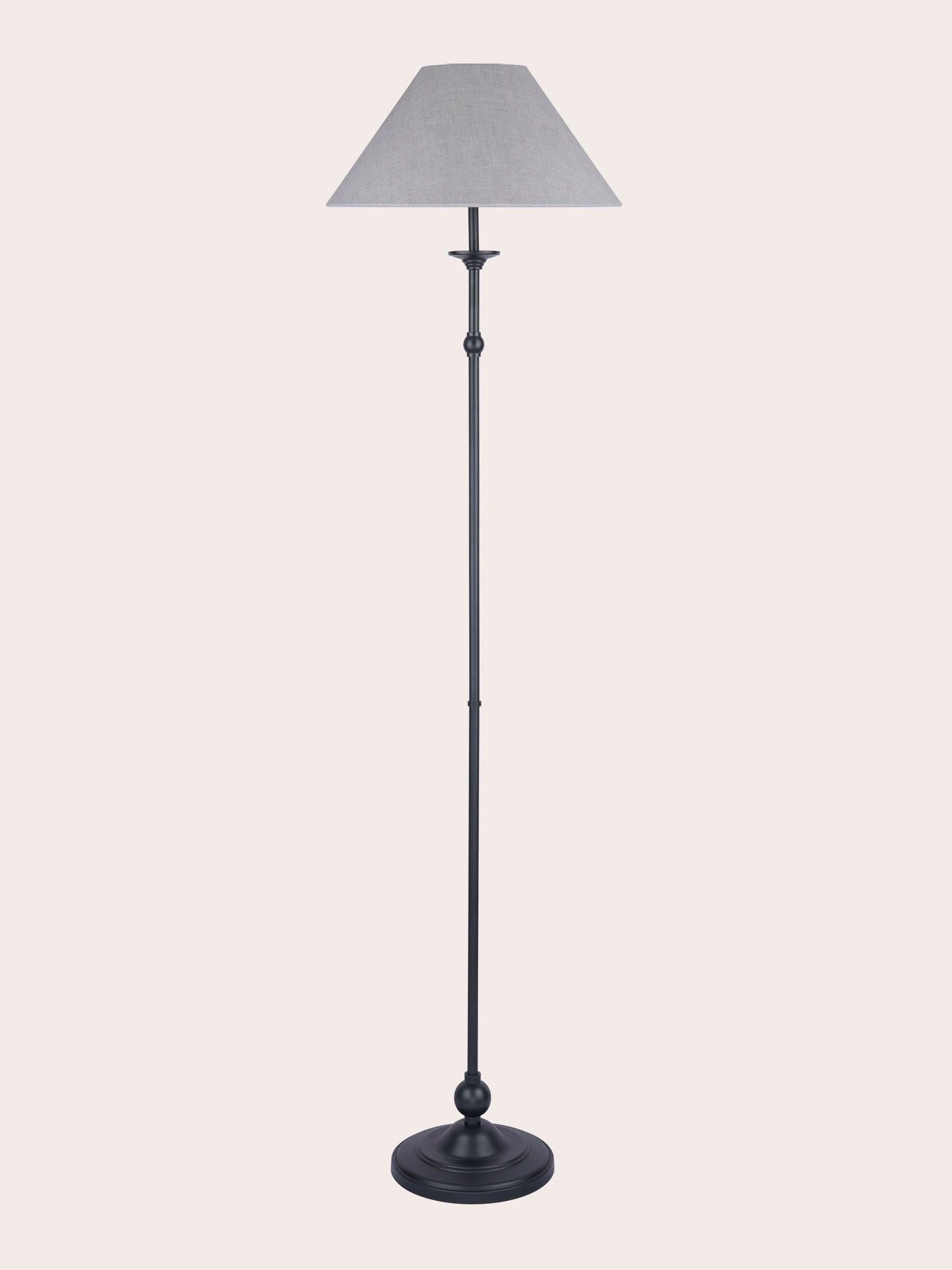 Laura Ashley Ludchurch black floor lamp H159cm, imported from the UK