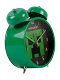Peers Hardy green Minecraft twin bell alarm clock, UK version