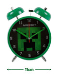 Peers Hardy green Minecraft twin bell alarm clock, UK version