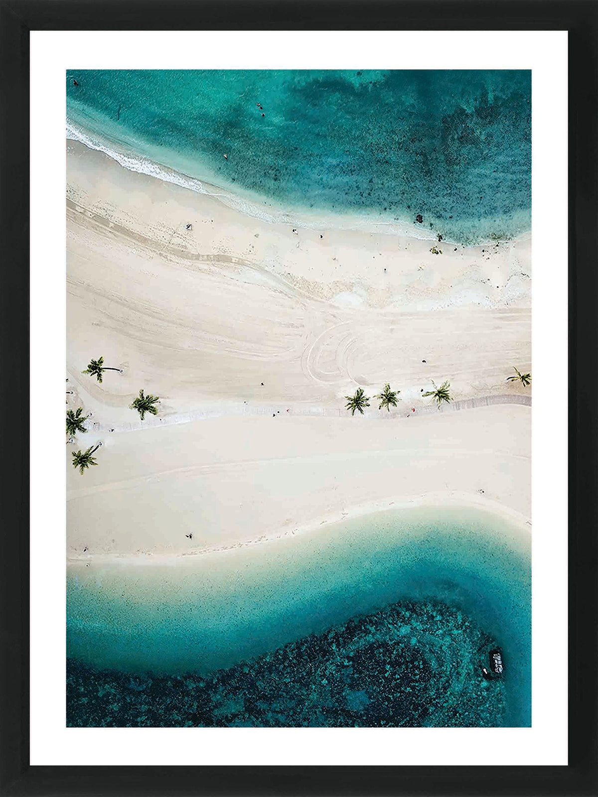 Brookpace Lascelles tropical sandbar framed art 65x50cm - British product
