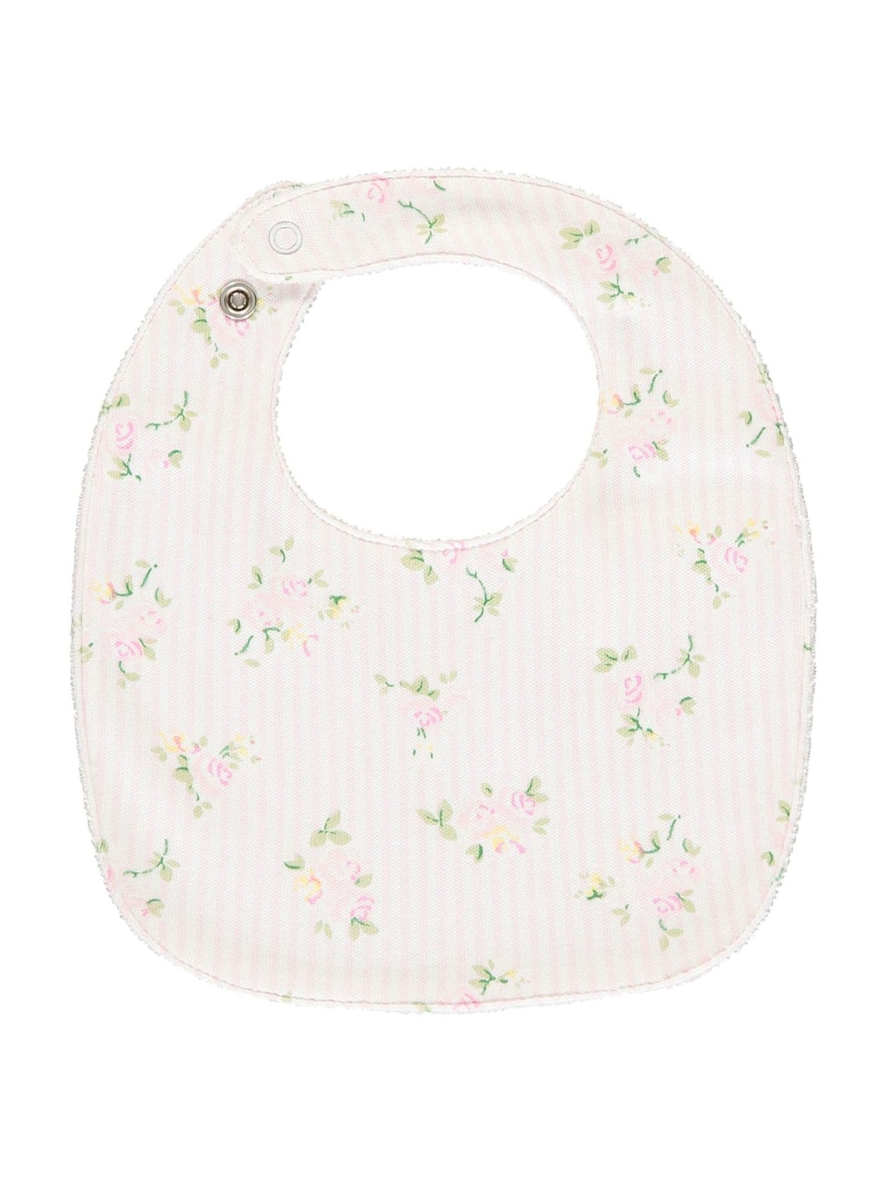 Emile Et Rose pink floral embroidered bib gift set, UK version