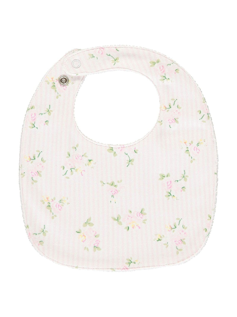 Emile Et Rose pink floral embroidered bib gift set, UK version