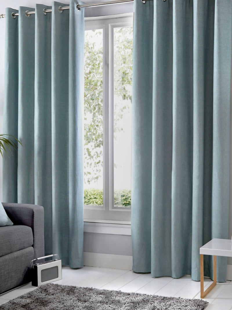 Fusion Blue Sorbonne Light Filtering Eyelet Curtains