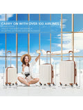 Flight Knight Cream Large Hardcase Lightweight Check-In Suitcase with 4 Wheels