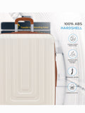 Flight Knight Cream Large Hardcase Lightweight Check-In Suitcase with 4 Wheels