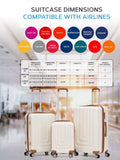 Flight Knight Cream Large Hardcase Lightweight Check-In Suitcase with 4 Wheels